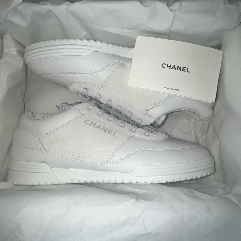 Authentic Chanel Trainer Calfskin & Suede Women’s size 36